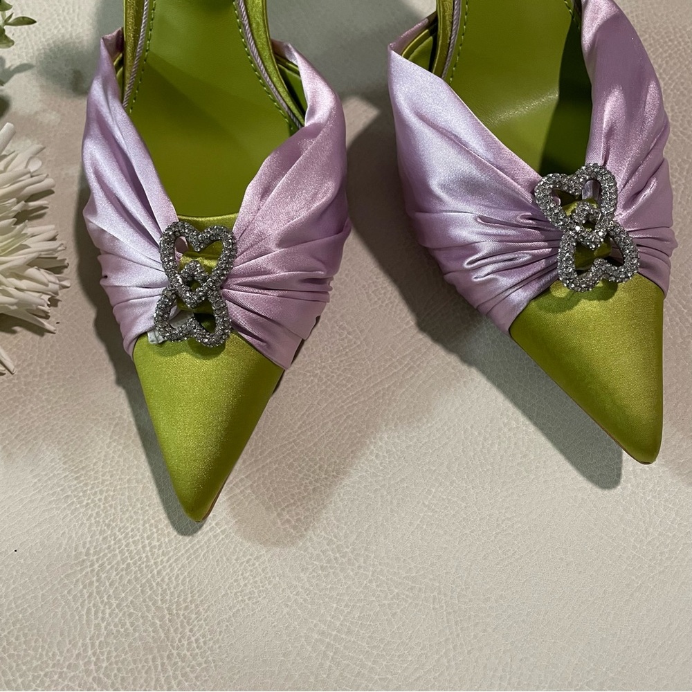 Gianni Bini Michah Satin Heart Embellished Slingback - Picture 6 of 11